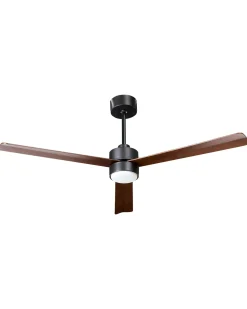 Ventilatore a soffitto con luce JEREMY con telecomando LED Marrone