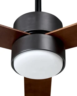 Ventilatore a soffitto con luce JEREMY con telecomando LED Marrone