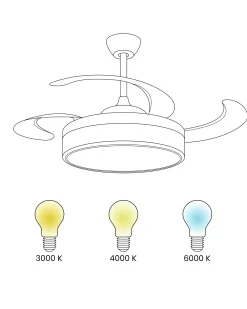 Ventilatore a soffitto con luce FREMONT con telecomando LED Bianco