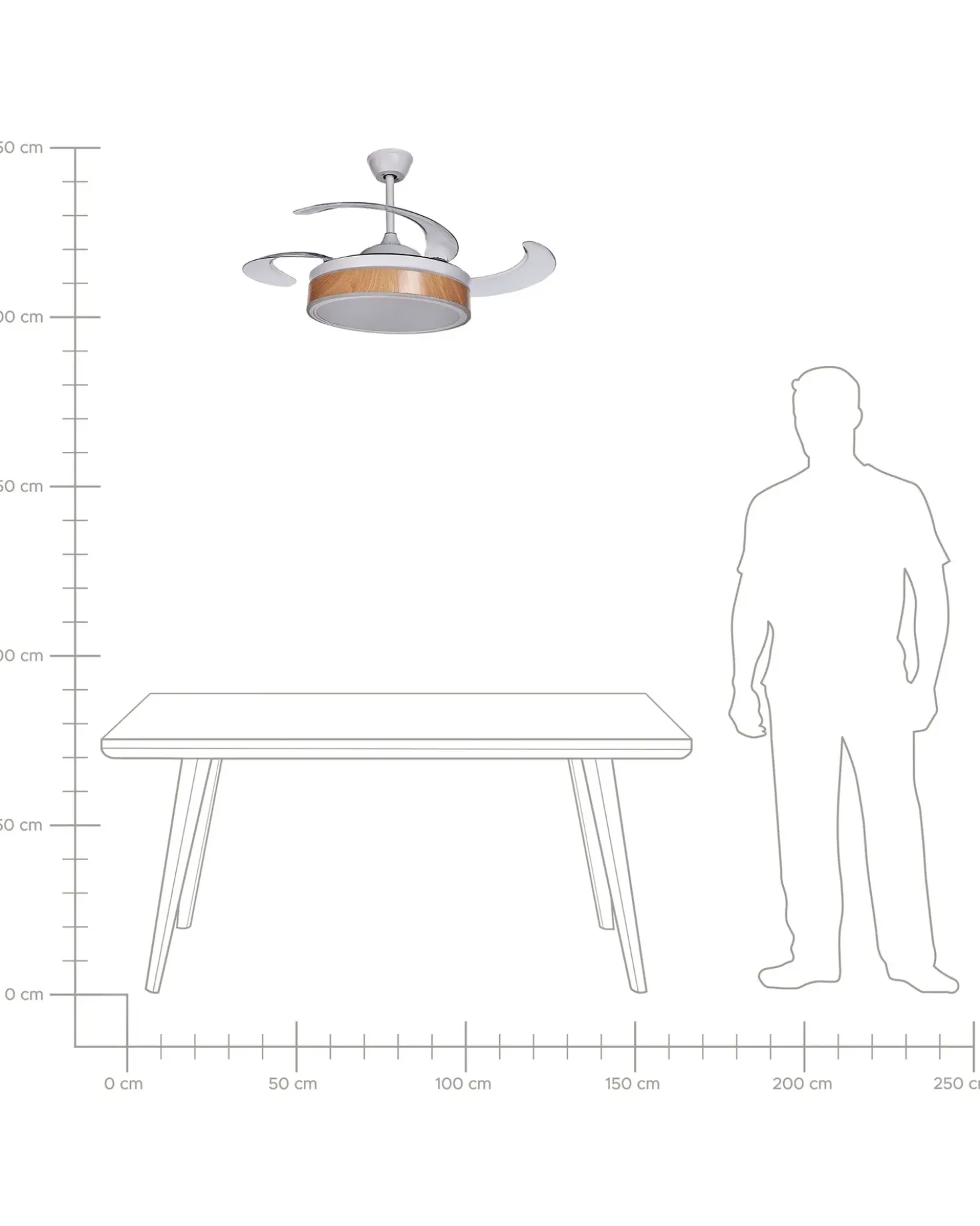 Ventilatore a soffitto con luce FREMONT con telecomando LED Bianco