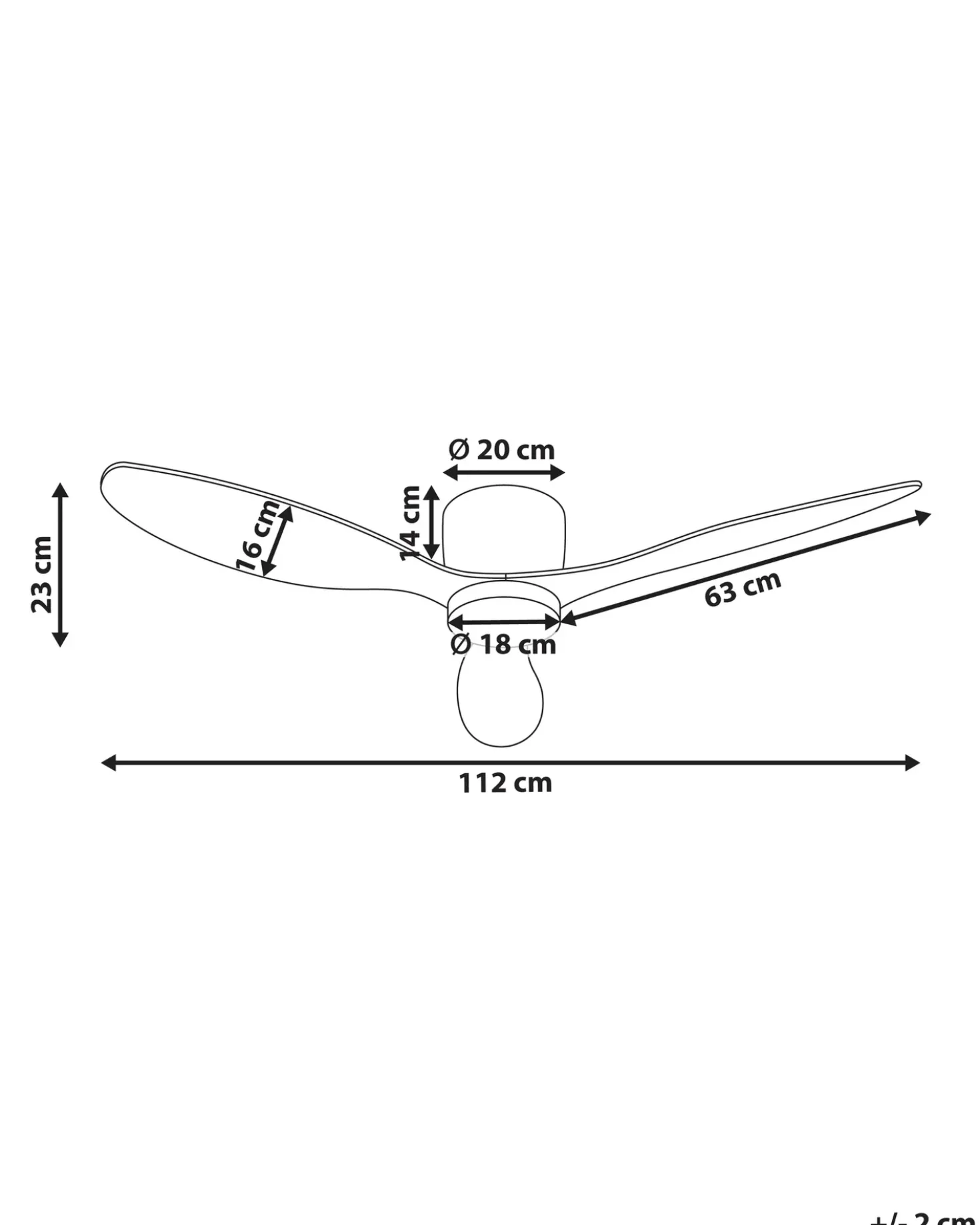 Ventilatore a soffitto con luce VEMBAR con telecomando LED Bianco