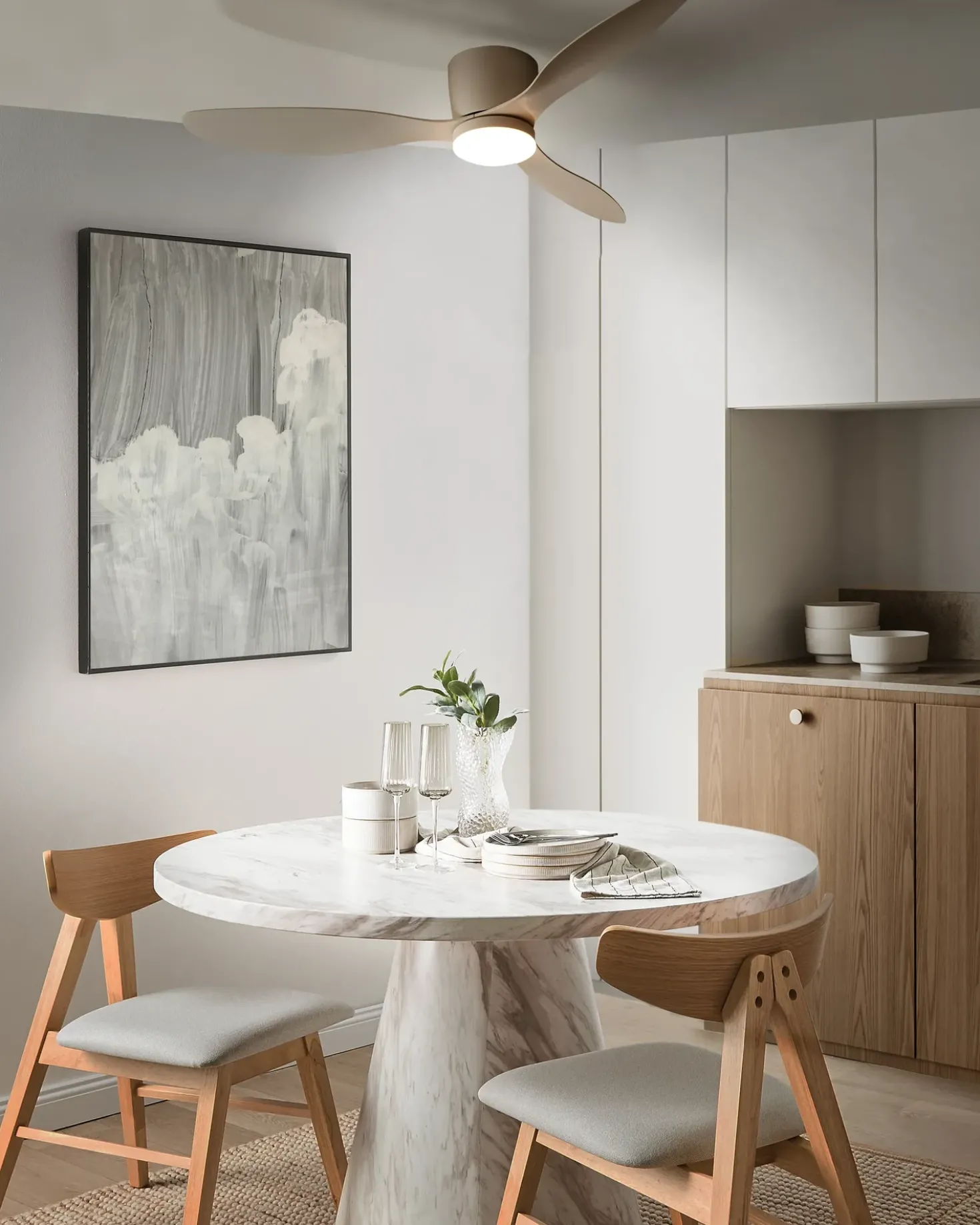 Ventilatore a soffitto con luce VEMBAR con telecomando LED Bianco