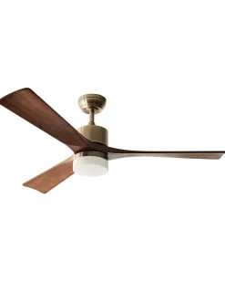 Ventilatore a soffitto con luce ARUWIMI con telecomando LED Ottone