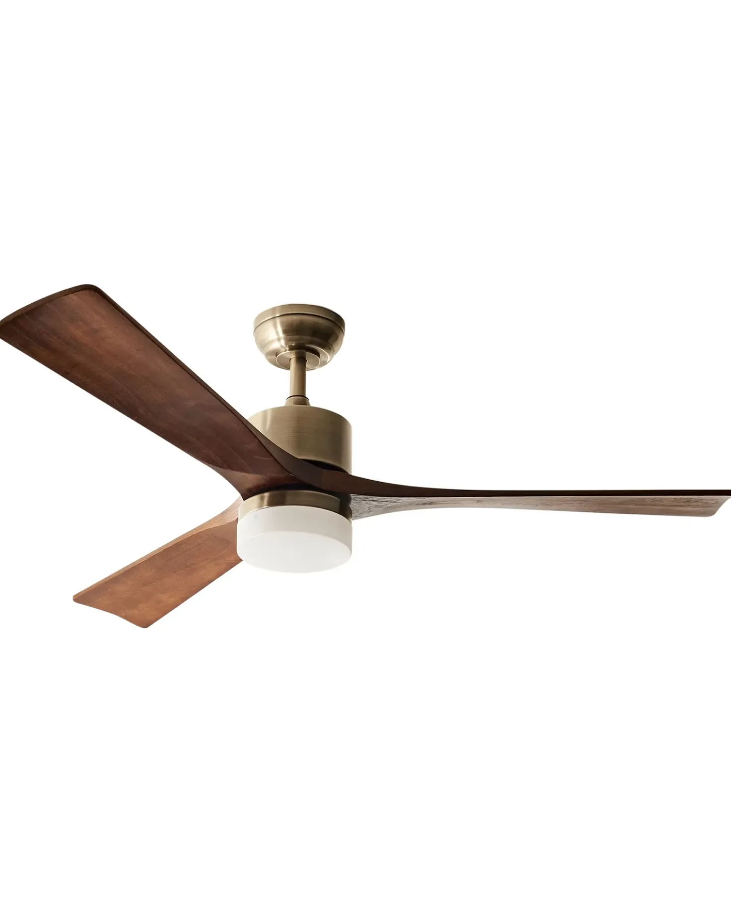 Ventilatore a soffitto con luce ARUWIMI con telecomando LED Ottone