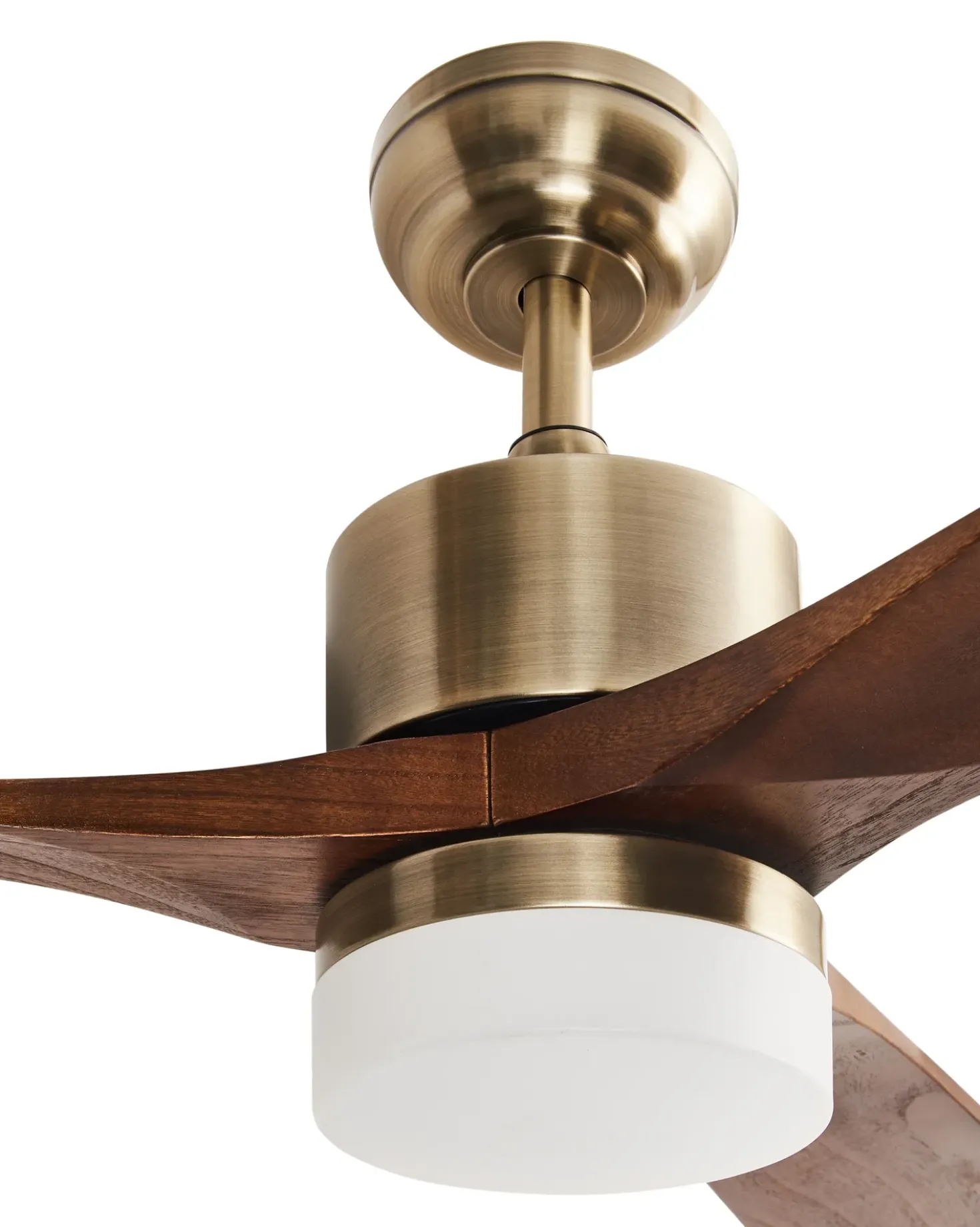 Ventilatore a soffitto con luce ARUWIMI con telecomando LED Ottone