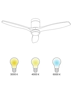 Ventilatore a soffitto con luce PIAYE con telecomando LED Marrone