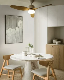 Ventilatore a soffitto con luce ANDERSON con telecomando LED Marrone chiaro