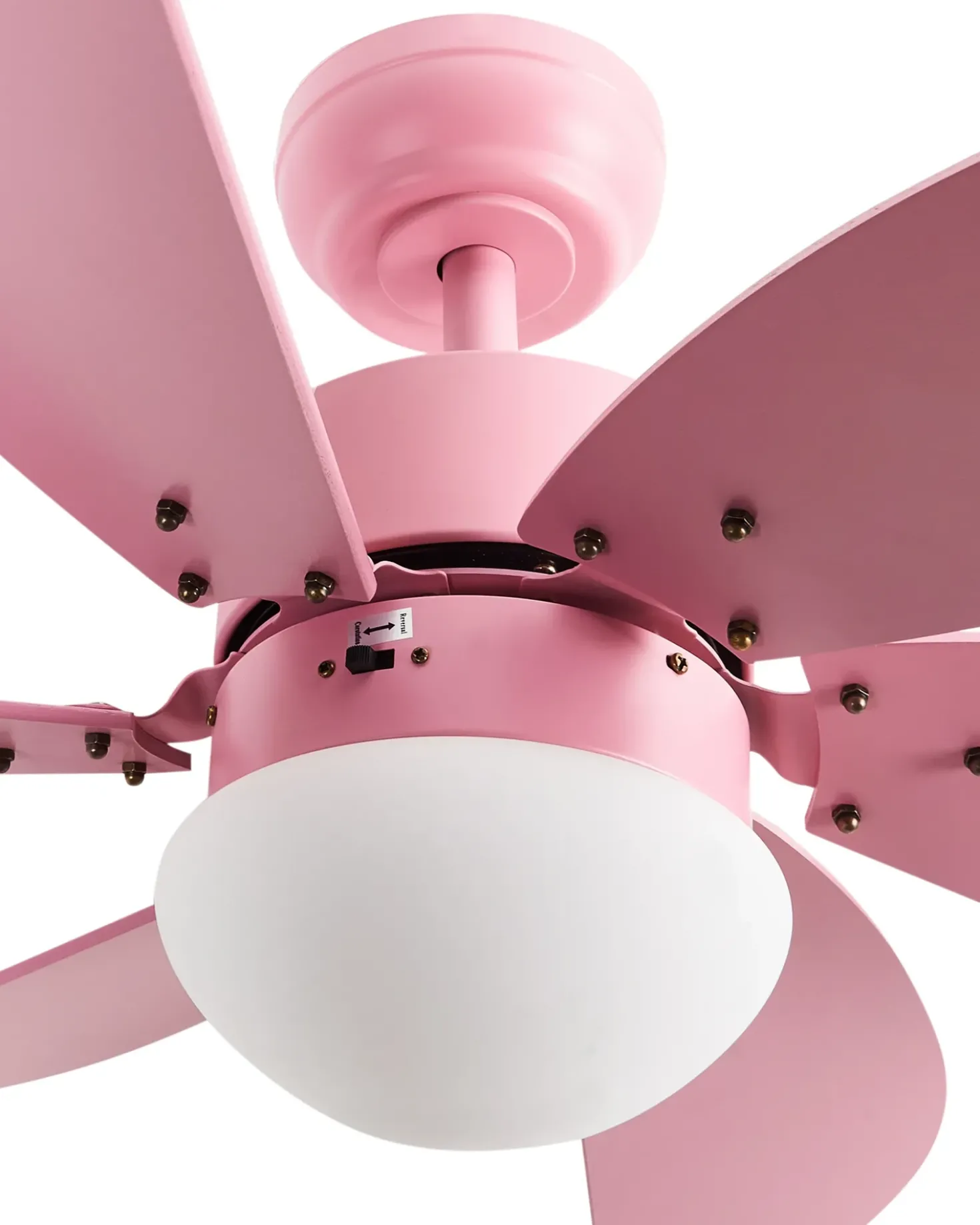 Ventilatore a soffitto con luce LOGAR con telecomando LED Rosa