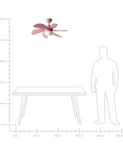 Ventilatore a soffitto con luce LOGAR con telecomando LED Rosa