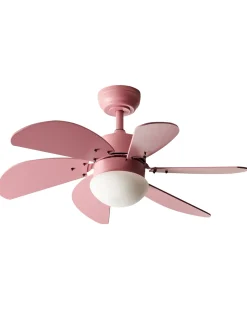 Ventilatore a soffitto con luce LOGAR con telecomando LED Rosa