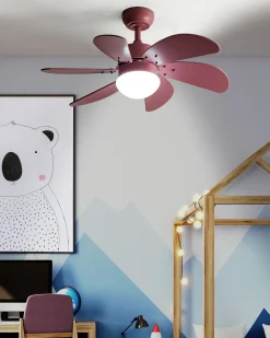 Ventilatore a soffitto con luce LOGAR con telecomando LED Rosa