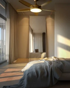 Ventilatore a soffitto con luce GOSHAABA con telecomando LED Ottone