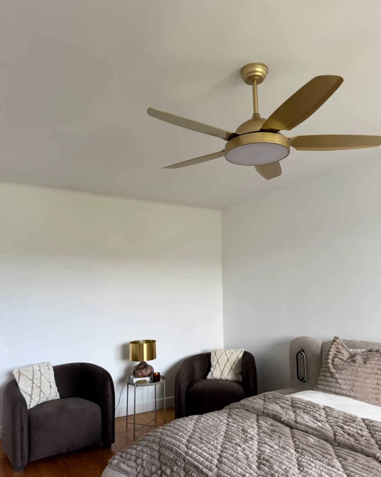 Ventilatore a soffitto con luce GOSHAABA con telecomando LED Ottone