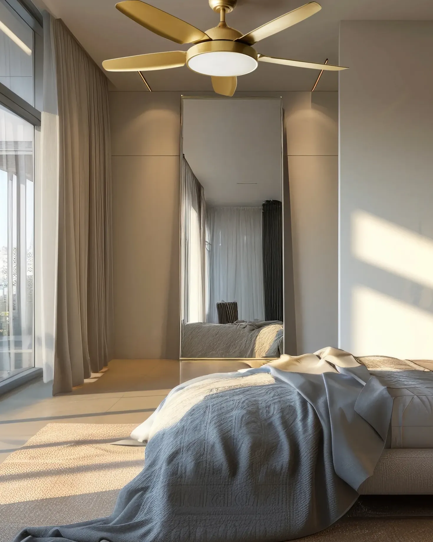 Ventilatore a soffitto con luce GOSHAABA con telecomando LED Ottone