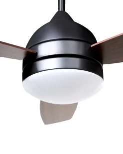 Ventilatore a soffitto con luce MANSALA con telecomando LED Marrone scuro