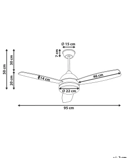Ventilatore a soffitto con luce MANSALA con telecomando LED Marrone scuro