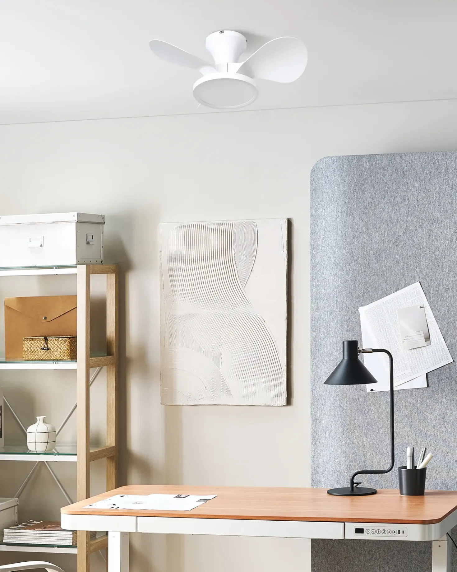 Ventilatore a soffitto con luce PUNTI con telecomando LED Bianco