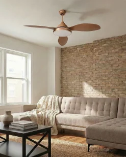 Ventilatore a soffitto con luce MUDDY con telecomando Marrone chiaro
