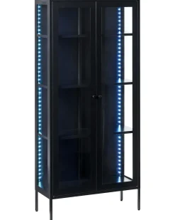 Vetrina con illuminazione a LED HARTY Metallo 80 cm Nero