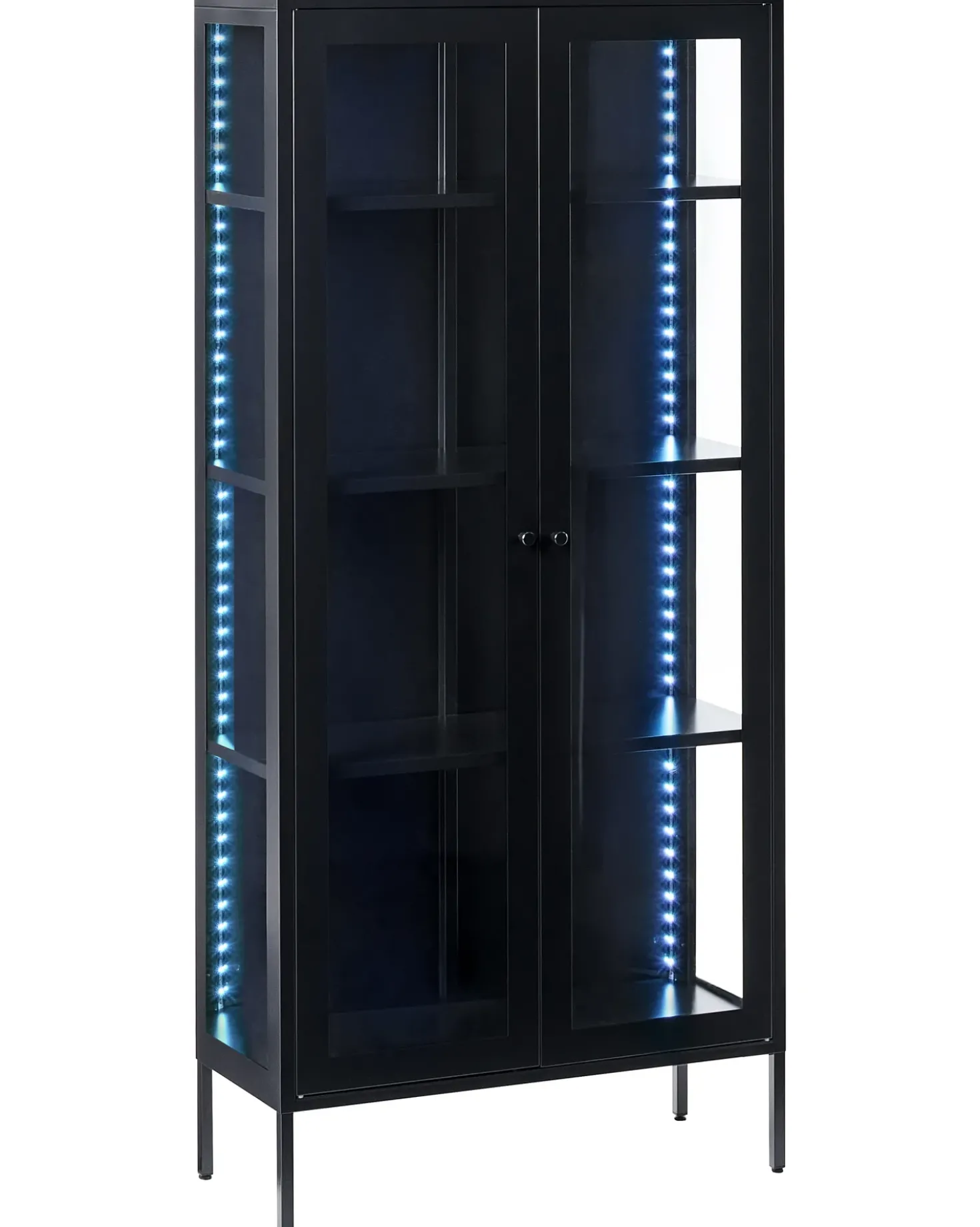 Vetrina con illuminazione a LED HARTY Metallo 80 cm Nero