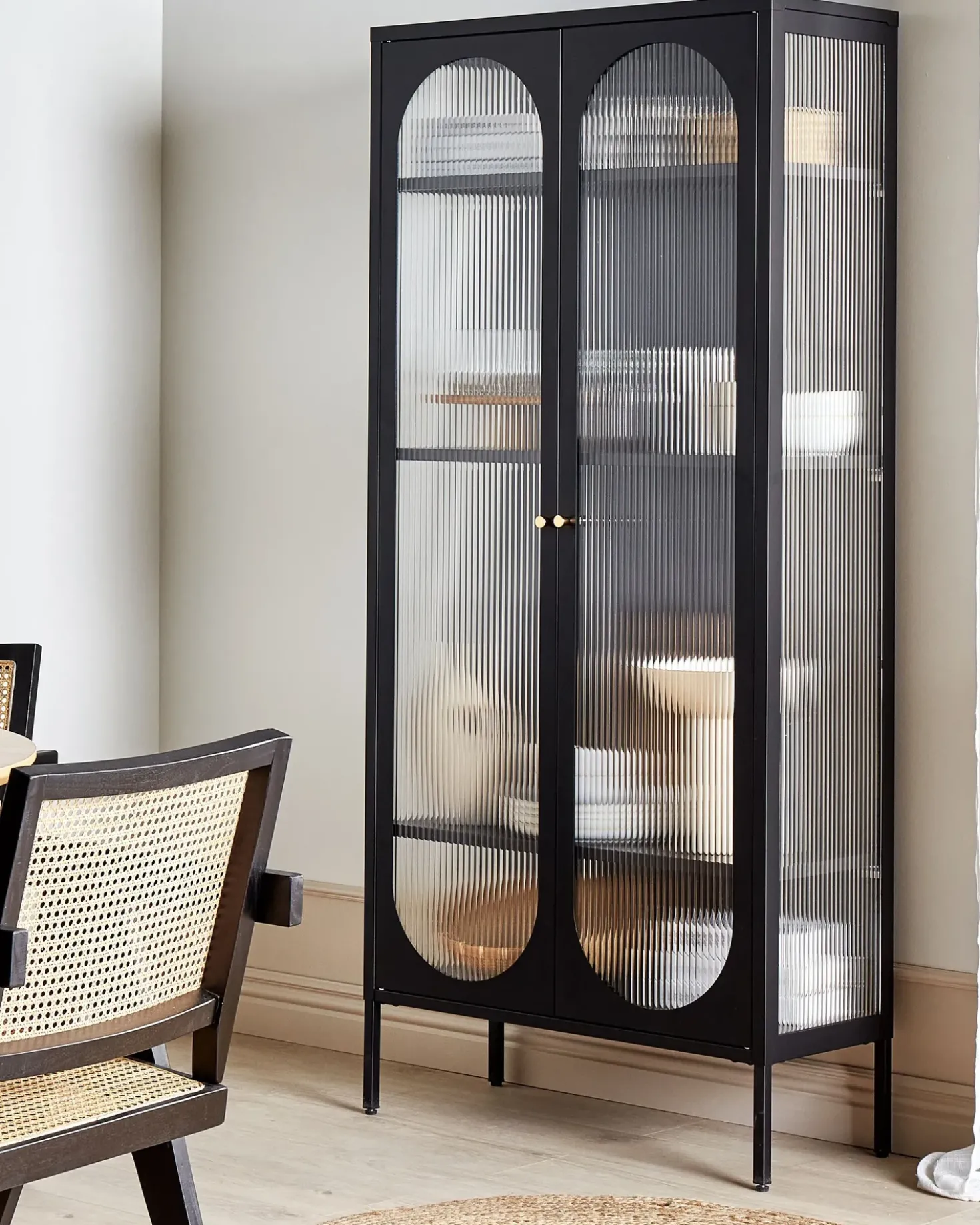 Vetrina in vetro FOXTON Metallo 80 cm Nero