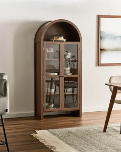 Vetrina in vetro GLENWOOD 79 cm Marrone scuro
