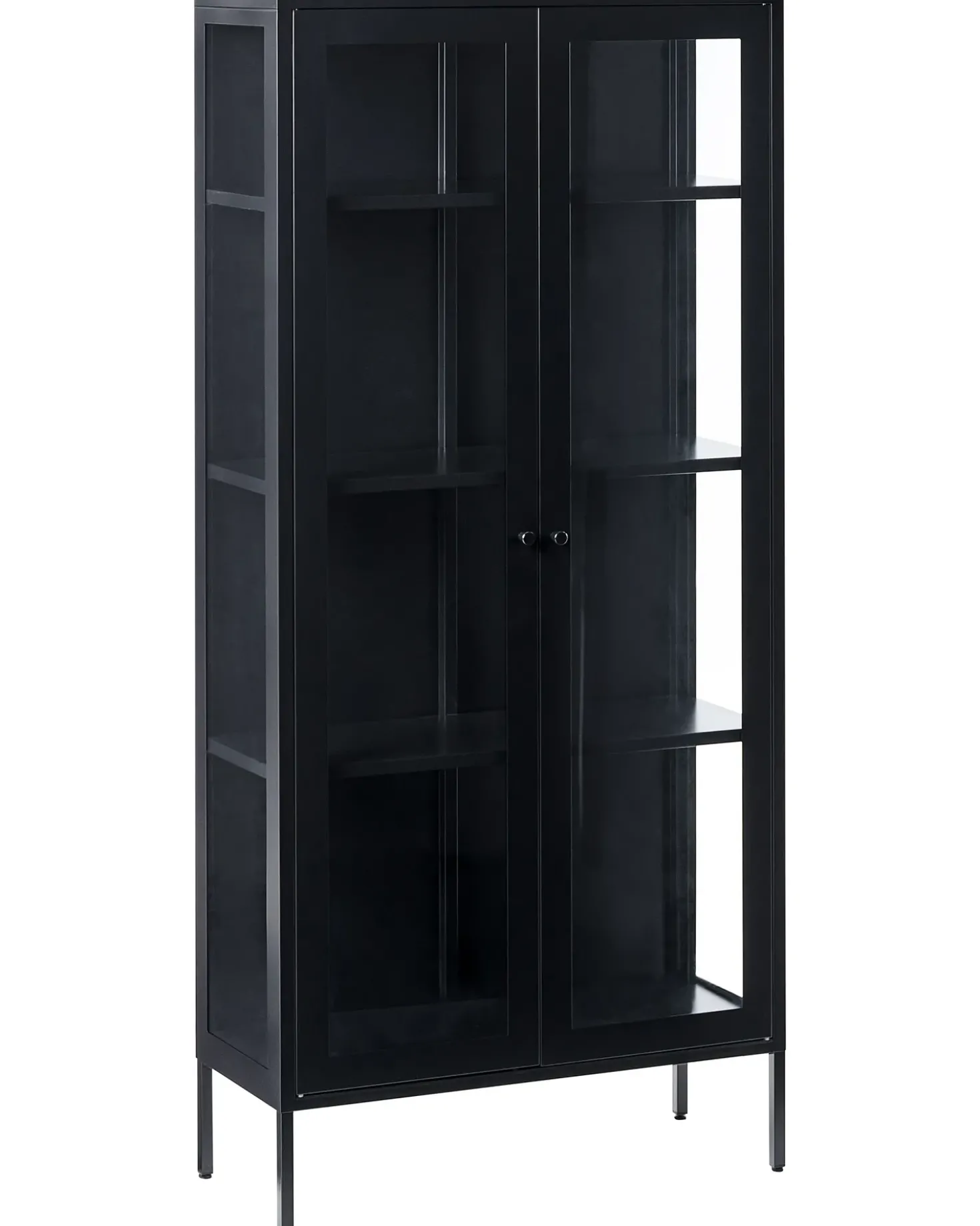 Vetrina in vetro HARTY Metallo 80 cm Nero