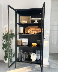 Vetrina in vetro HARTY Metallo 80 cm Nero