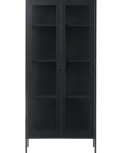 Vetrina in vetro HARTY Metallo 80 cm Nero
