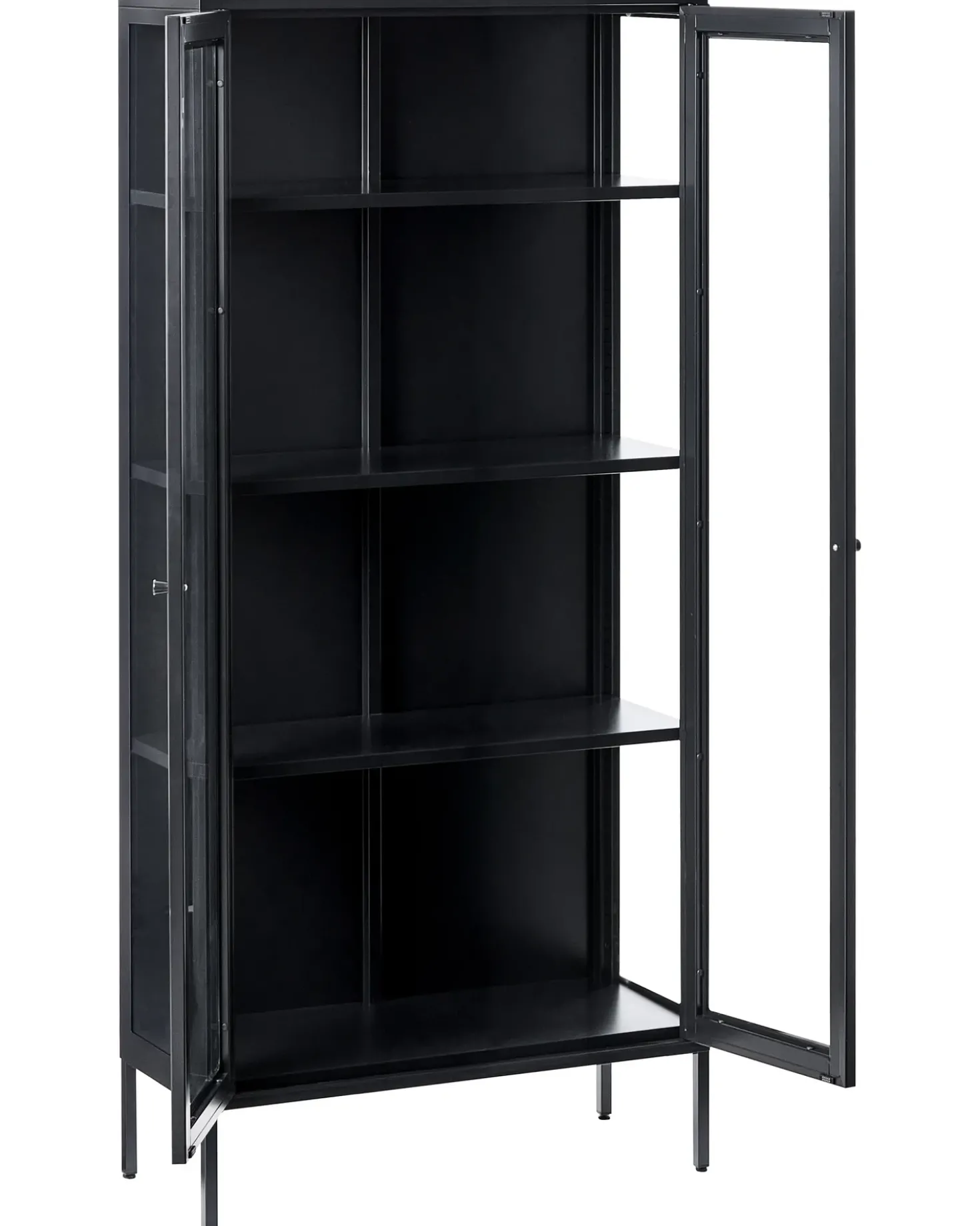Vetrina in vetro HARTY Metallo 80 cm Nero