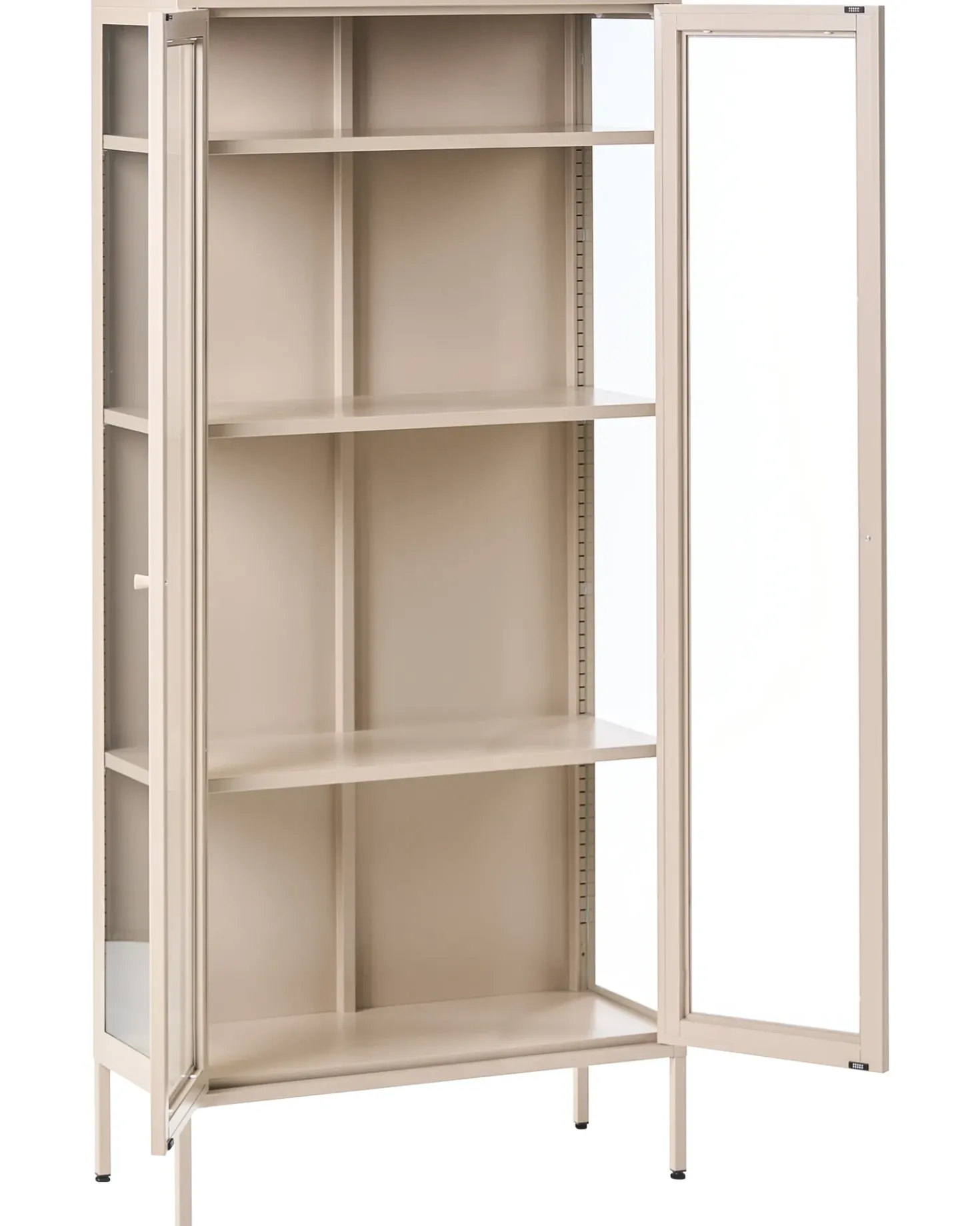 Vetrina in vetro HARTY Metallo 80 cm Beige chiaro