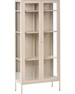 Vetrina in vetro HARTY Metallo 80 cm Beige chiaro