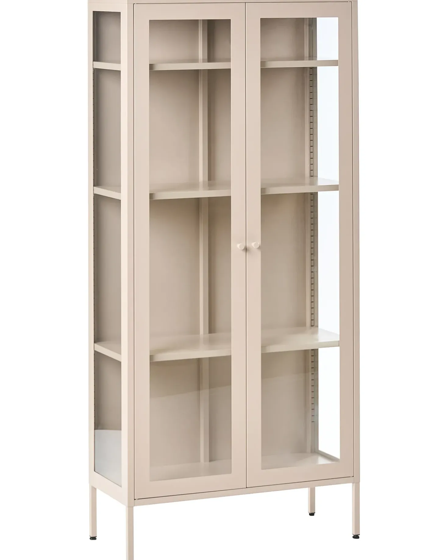 Vetrina in vetro HARTY Metallo 80 cm Beige chiaro