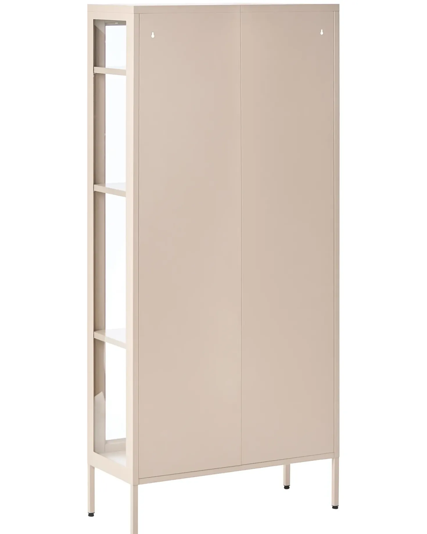 Vetrina in vetro HARTY Metallo 80 cm Beige chiaro