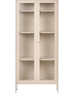 Vetrina in vetro HARTY Metallo 80 cm Beige chiaro