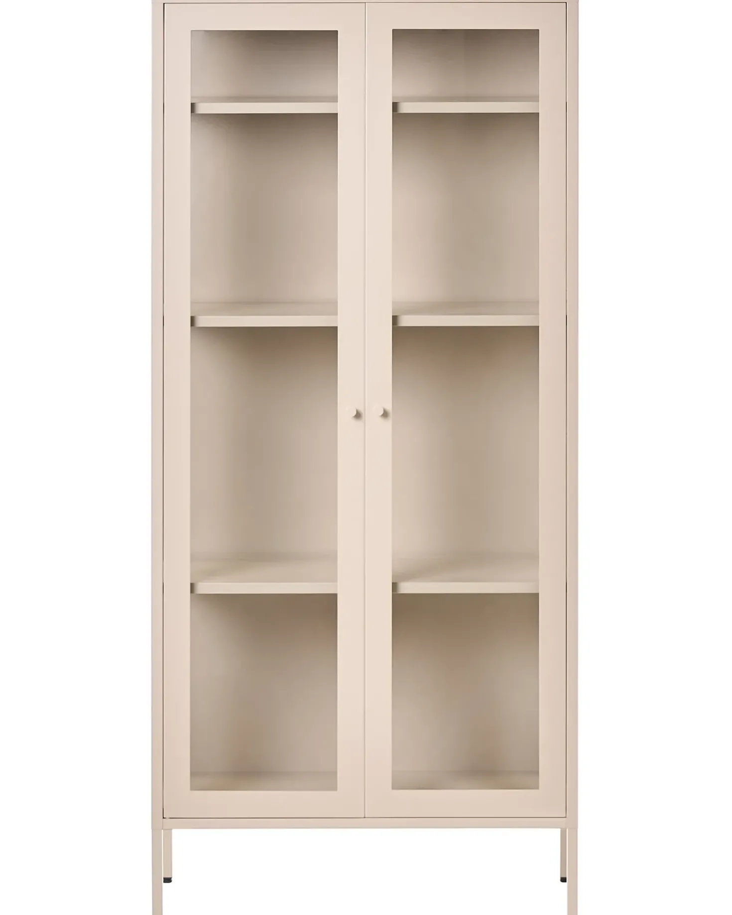 Vetrina in vetro HARTY Metallo 80 cm Beige chiaro