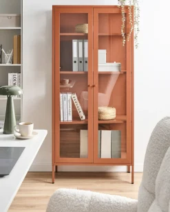 Vetrina in vetro HARTY Metallo 80 cm Marrone dorato