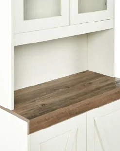 Vetrina in vetro KALBARRI 80 cm Marrone/Bianco
