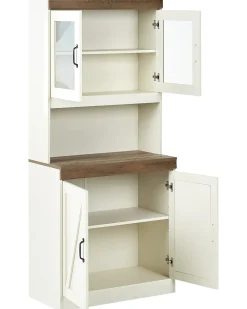 Vetrina in vetro KALBARRI 80 cm Marrone/Bianco