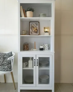 Vetrina in vetro LUSBY 75 cm Bianco
