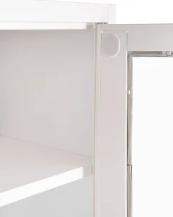 Vetrina in vetro MALACHITE Metallo 90 cm Bianco