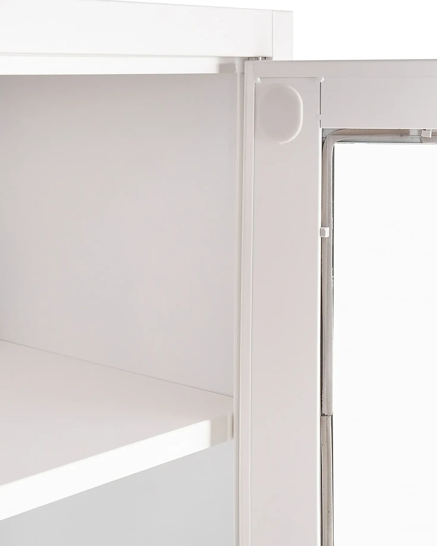 Vetrina in vetro MALACHITE Metallo 90 cm Bianco