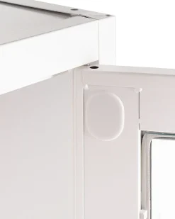 Vetrina in vetro MALACHITE Metallo 90 cm Bianco