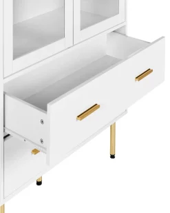 Vetrina in vetro MILORA 80 cm Bianco