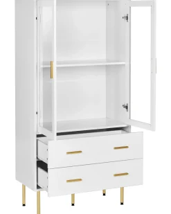 Vetrina in vetro MILORA 80 cm Bianco