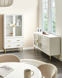 Vetrina in vetro MILORA 80 cm Bianco