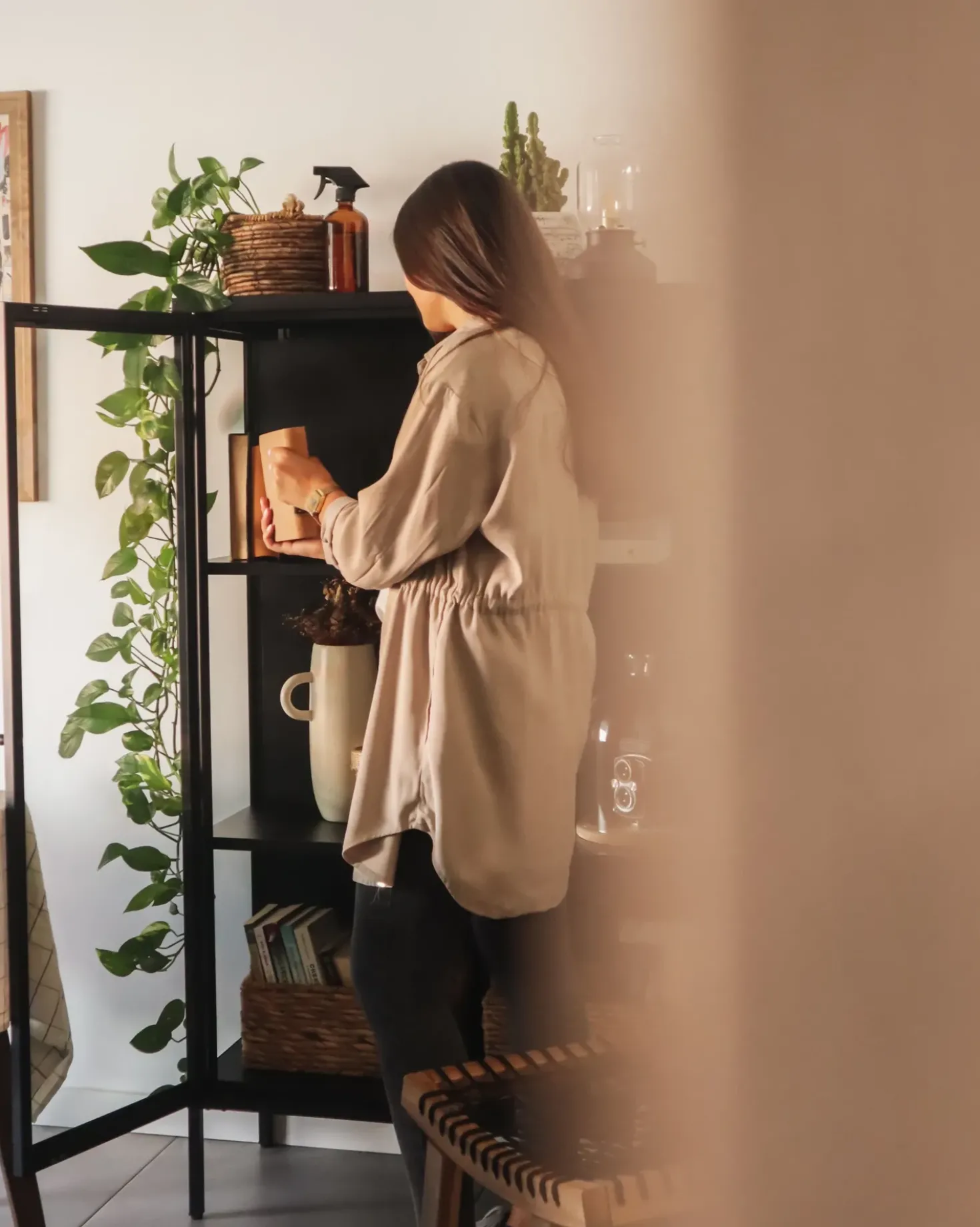 Vetrina in vetro NASH Metallo 90 cm Nero