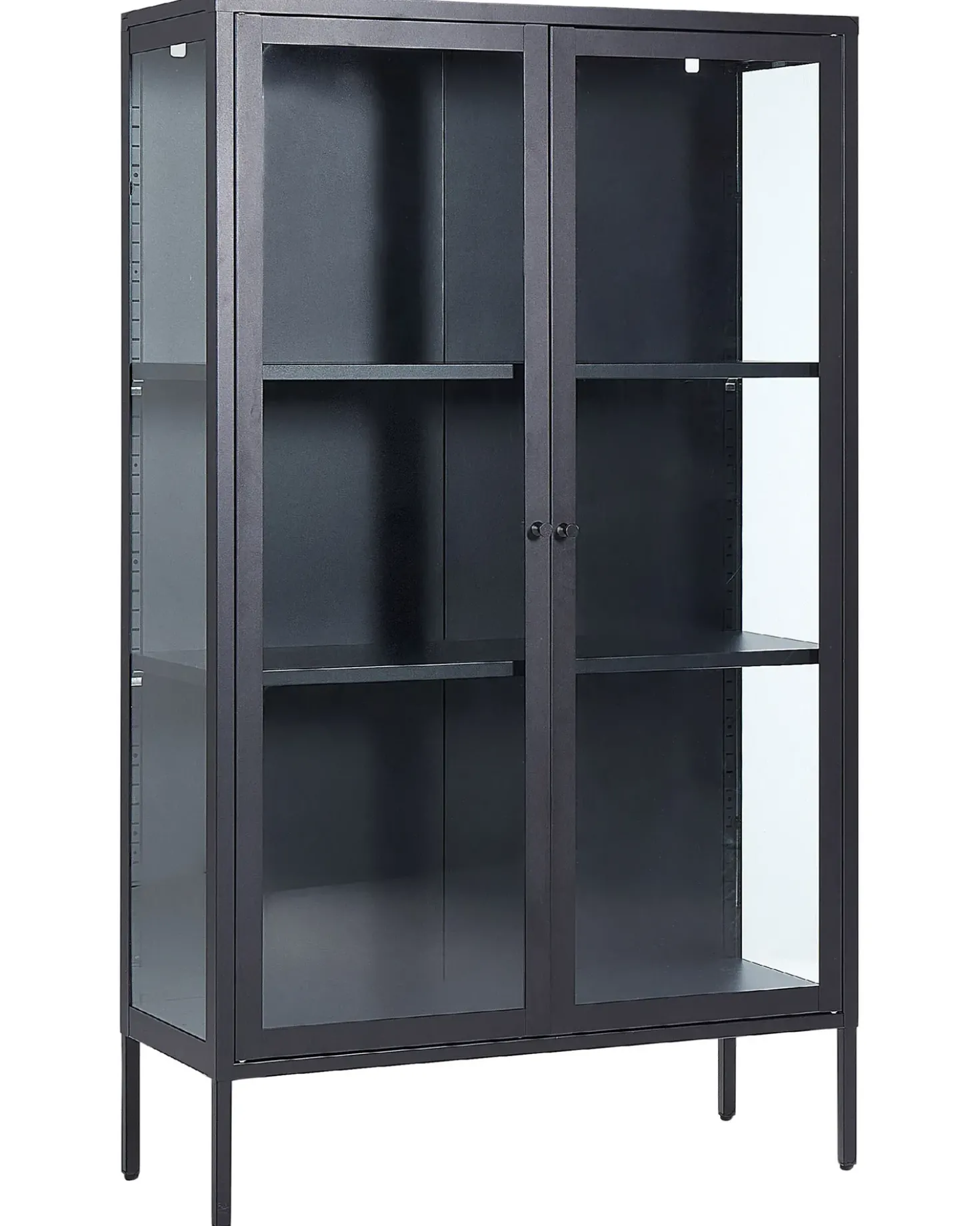 Vetrina in vetro NASH Metallo 90 cm Nero