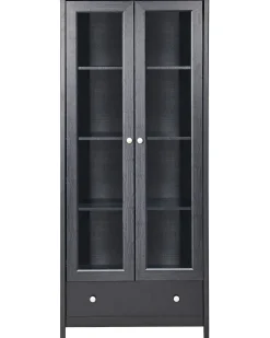 Vetrina in vetro NORNALUP 80 cm Nero