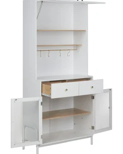 Vetrina in vetro PARLIN 82 cm Bianco